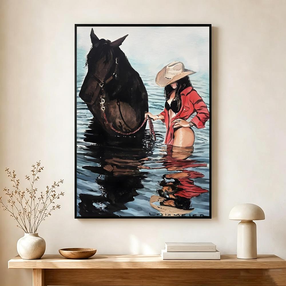 Vintage Cowgirl Theme Poster M - Vintage Collectible Posters review and price