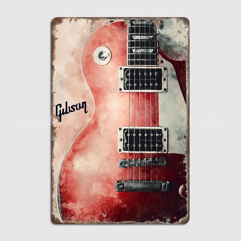 HD Tin Sign Gibson Electric Gu - Vintage Collectible Plates review and price